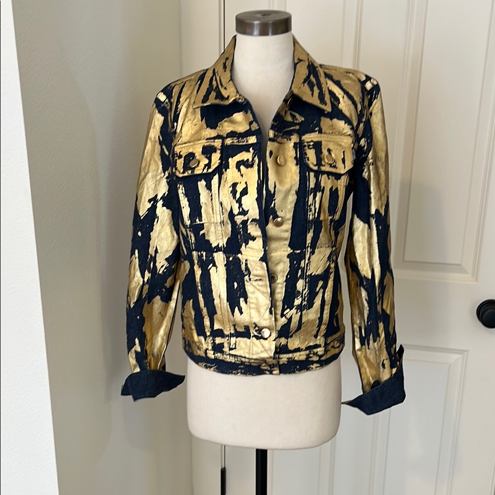 Gold And Black Women's Jacket Moschino Gold Hardware Size 10